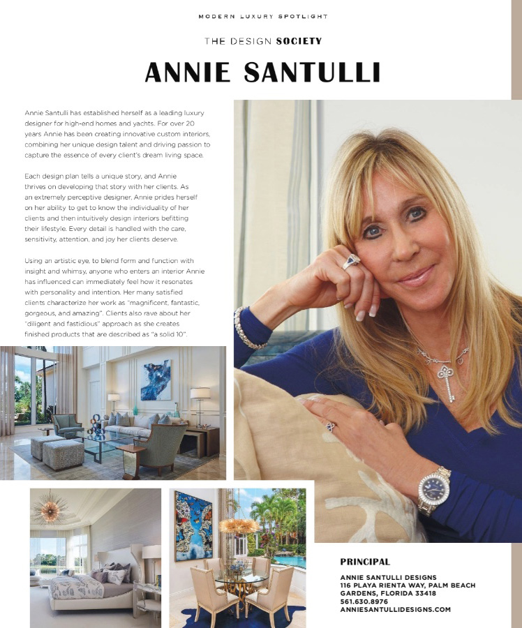 Modern luxury Palm Beach profiles Annie Santulli